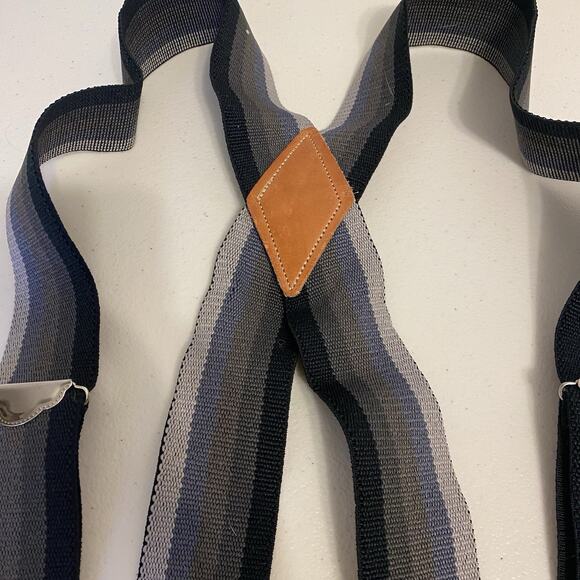 USA Made Men's Utility Classic Suspenders Black Pastel Flex 2" Elastic Clip On - Picture 5 of 5